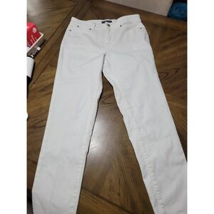 Talbots Simply Flattering Collection White Ankle Jeans Womens Size 8 Slim Leg
